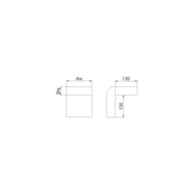 Kolano wentylacyjne Ściana - Strop OCYNK 200x50 - 90 st.